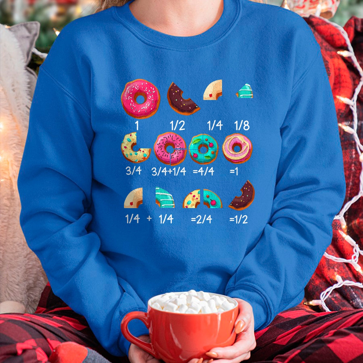 Best Teacher Shirt, Funny Teacher UnisexT-Shirt/Hoodie/Sweatshirt HLT00 - Math Donut Fraction Back to School Teacher Gifts Tee T-Shirt