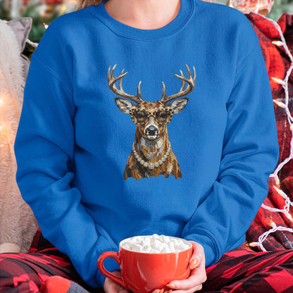 Best Thanksgiving Family Shirt , Funny Thanksgiving UnisexT-Shirt/Hoodie/Sweatshirt HLT00 - Glam Whitetail Deer Wearing Sunglasses Necklace Hunting T-Shirt