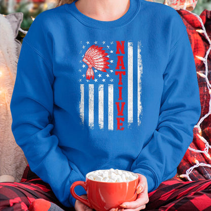Native American T-Shirts, Vintage Native American Unisex T-Shirt/Hoodie/Sweatshirt HLT00 - Native - American Day USA Flag Cherokee Indigenous People