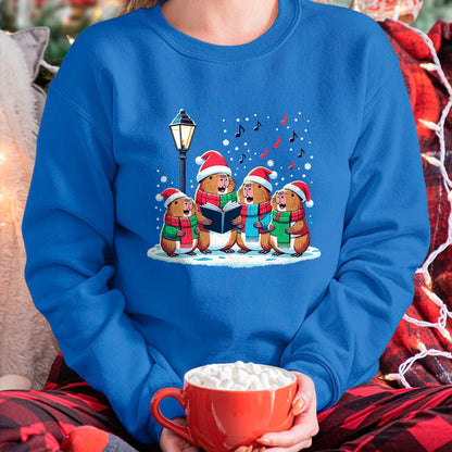 Cute Capybara Shirt, Funny Capybara Unisex T-Shirt/Hoodie/Sweatshirt HLT00 - Festive Winter Capybara Christmas T-Shirt