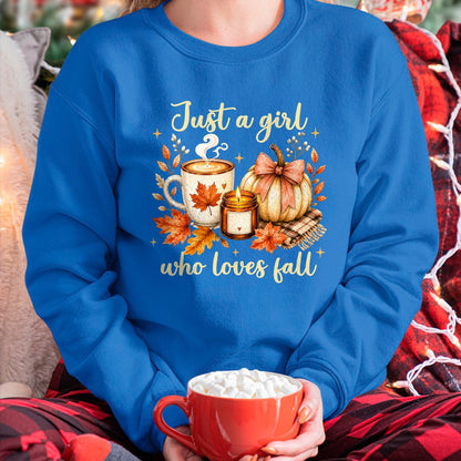 Best Thanksgiving Family Shirt , Funny Thanksgiving UnisexT-Shirt/Hoodie/Sweatshirt HLT00 - Just A Girl Who Loves Fall Pumpkin Autumn Leaves Women Girls T-Shirt