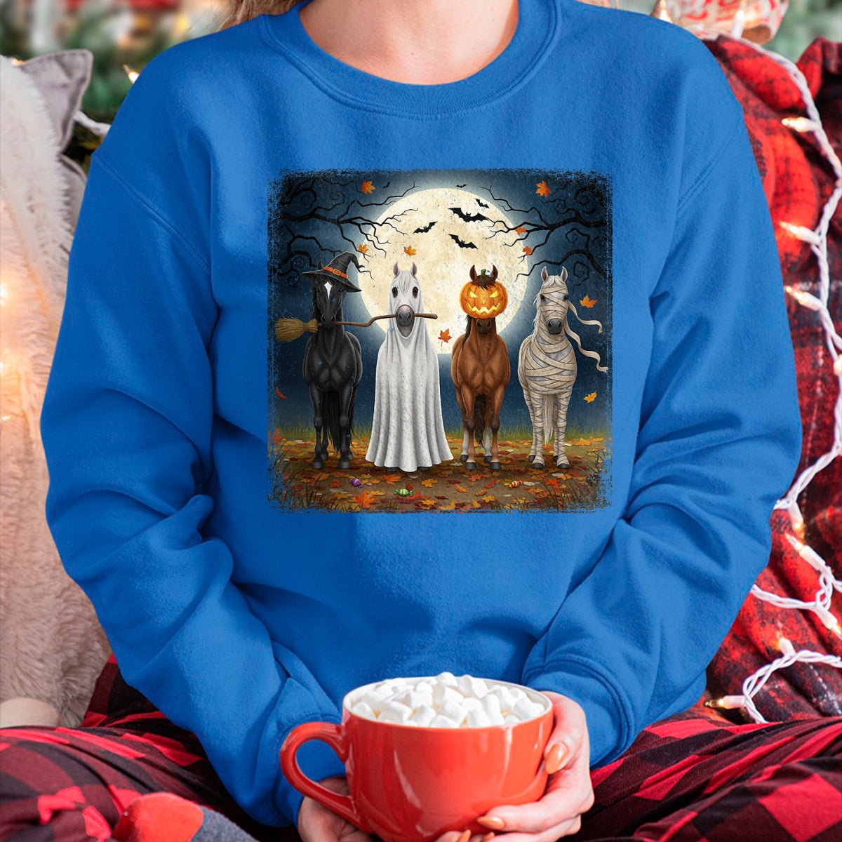 Best Horse Lover Shirt , Funny Horse UnisexT-Shirt/Hoodie/Sweatshirt HLT00 - Creepy Cute Halloween Horse Design for Equestrian Woman Girl T-Shirt