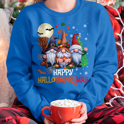 Happy Hallothanksmas Gnomes Lover Halloween Merry Christmas T-Shirt for men women (SKU-MRCM-5) FMA male