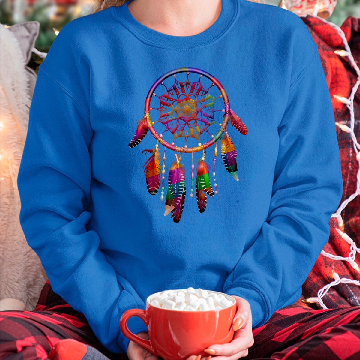 Native American T-Shirts, Vintage Native American Unisex T-Shirt/Hoodie/Sweatshirt HLT00 - Colorful Dreamcatcher Feathers Tribal Native American Indian