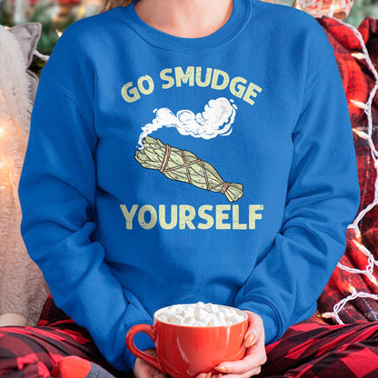 Native American T-Shirts, Vintage Native American Unisex T-Shirt/Hoodie/Sweatshirt HLT00 - Go Smudge Yourself Native American Funny Smudging Feather T-Shirt (3)