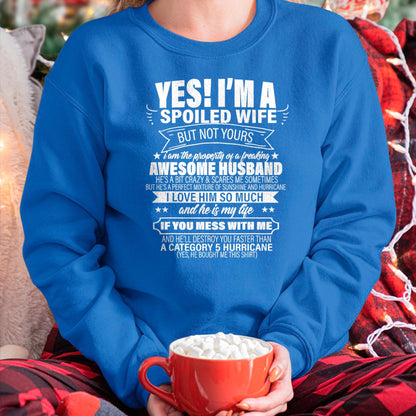Best Wife Shirt, Wife and Husband Unisex T-Shirt/Hoodie/Sweatshirt HLT00 - Yes ! I'm A Spoiled wife But Not Yours gift for her T-Shirt
