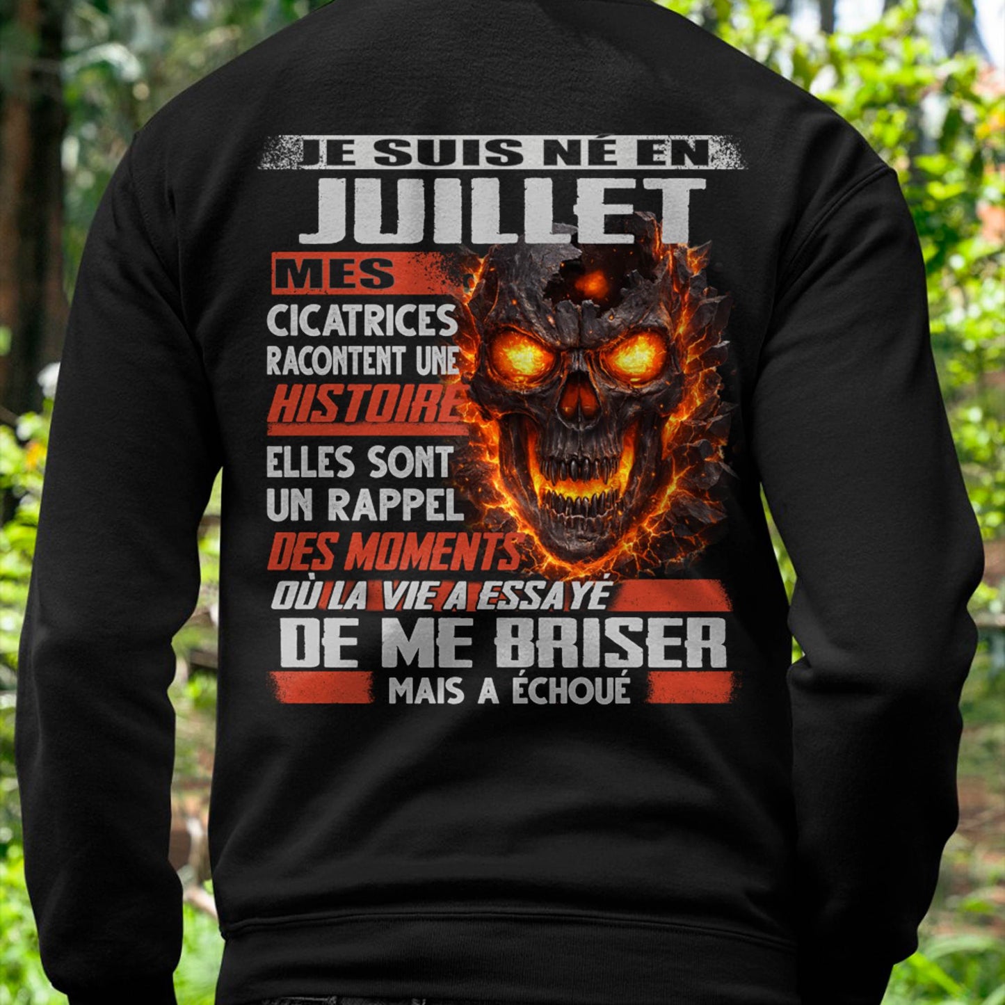 Je Suis Né en Juillet – Mes Cicatrices Racontent Une Histoire | T-Shirt Homme Fort - male fr07 / CCDI07 (SKU26T-01175-07)