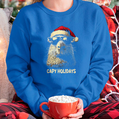 Cute Capybara Shirt, Funny Capybara Unisex T-Shirt/Hoodie/Sweatshirt HLT00 - Funny Christmas Capy Holidays Kids Teens Boys Xmas Capybara T-Shirt