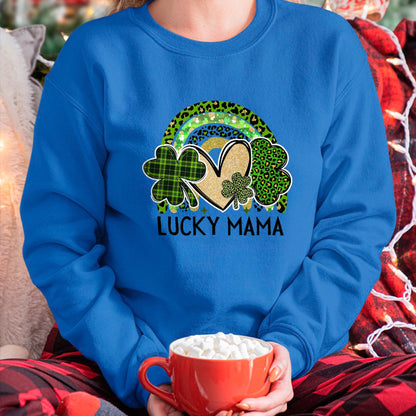 Gift for Mom Shirt, Funny Mom Unisex T-Shirt/Hoodie/Sweatshirt HLT00 - Lucky Mama Family St Patricks Day Mom Mother_s Day Lucky T-Shirt