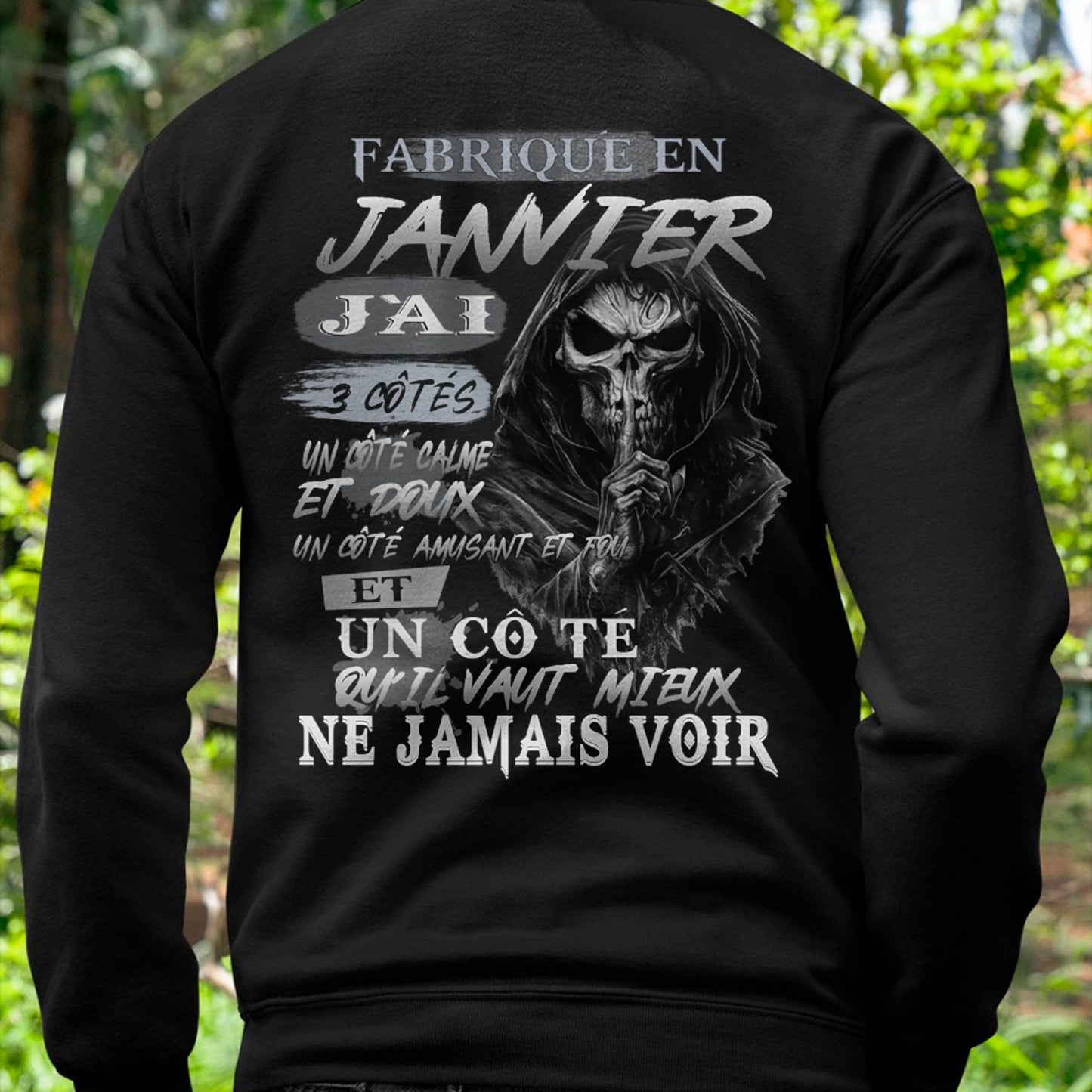 Fabriqué en Janvier – J’ai 3 Côtés | T-Shirt Homme Caractère Fort - male fr01 / CCDI01 (SKU26T-01174-01)