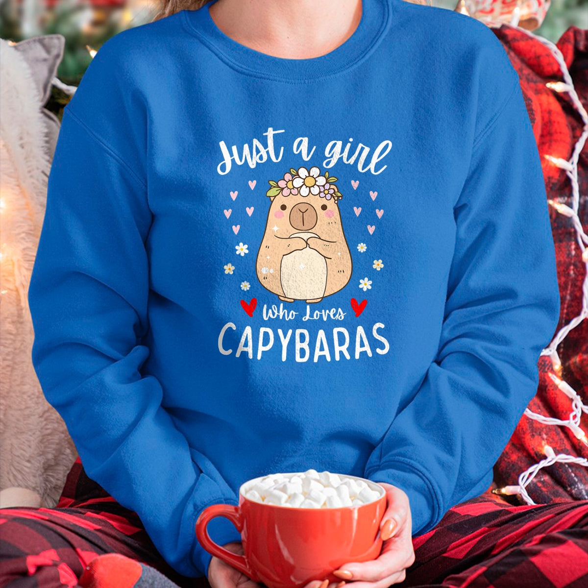 Cute Capybara Shirt, Funny Capybara Unisex T-Shirt/Hoodie/Sweatshirt HLT00 - Just a Girl Who Loves Capybaras Cute Rodent Animal Capybara T-Shirt