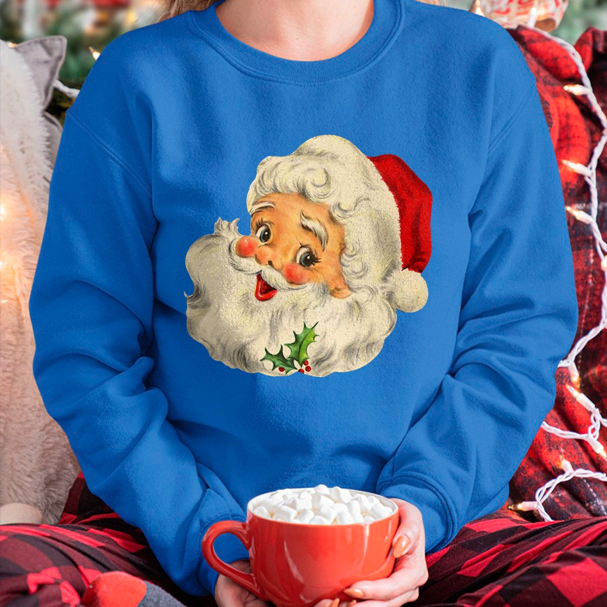 Christmas Shirts for Family, Funny christmas shirts, Christmas Unisex T-Shirt/Hoodie/Sweatshirt HLT00 - Vintage Christmas Santa Claus Face Funny Old Fashioned T-Shirt