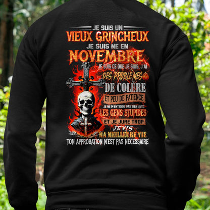 Je Suis Un Vieux Grincheux Né en Novembre – T-Shirt Homme Fort Caractère - male fr11 / CCDI11 (SKU26T-01141-11)