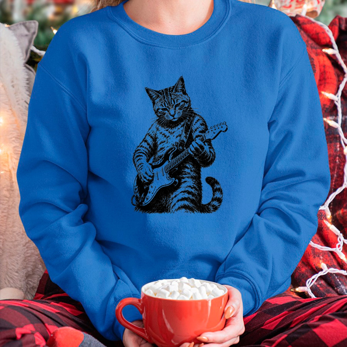 Guitar Lover Shirt, Funny Guitar UnisexT-Shirt/Hoodie/Sweatshirt HLT00 - Cat Playing Guitar Rock n Roll Guitar Player Kitten T-Shirt