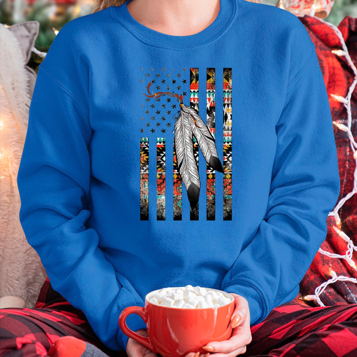 Native American T-Shirts, Vintage Native American Unisex T-Shirt/Hoodie/Sweatshirt HLT00 - Native American Justice Day Shirt, Tribe Feather Flag