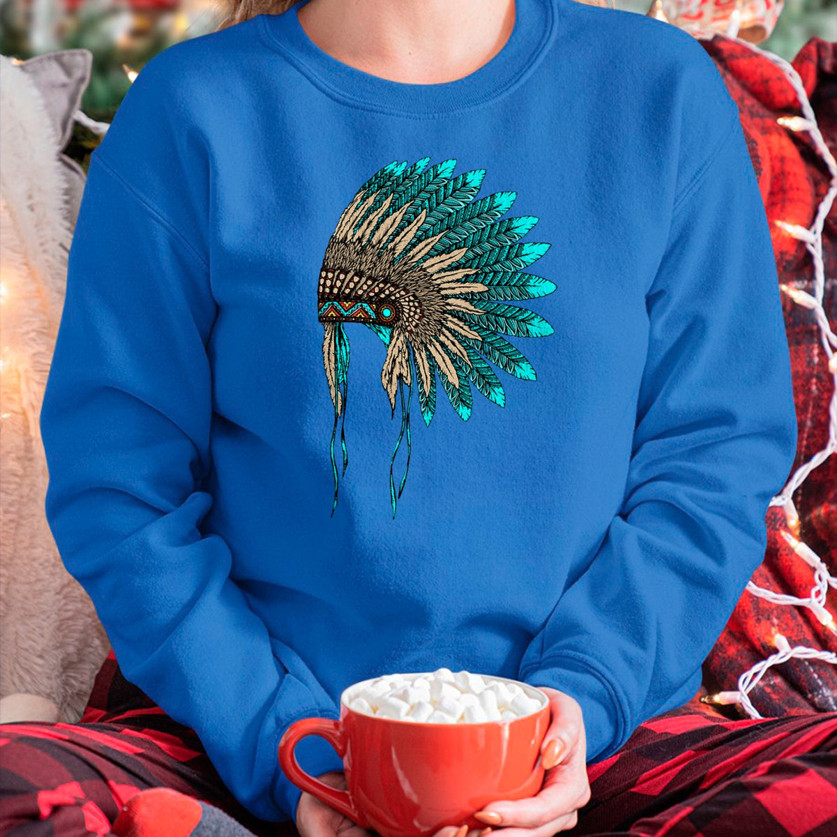 Native American T-Shirts, Vintage Native American Unisex T-Shirt/Hoodie/Sweatshirt HLT00 - Native American Indian Headdress Costume Jewelry Decor