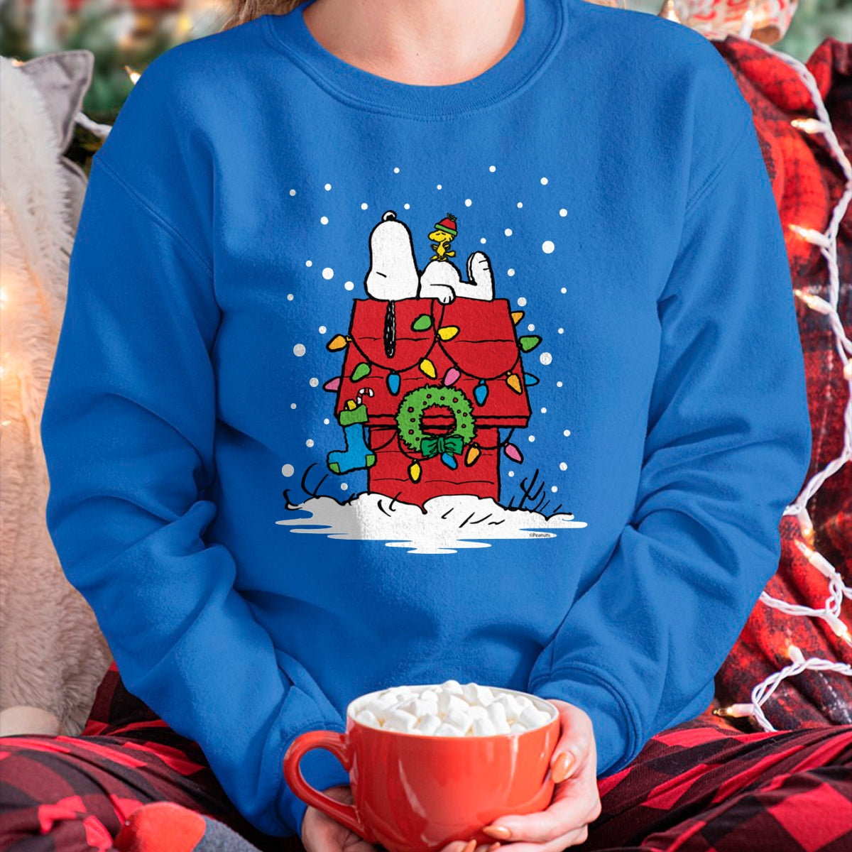 Christmas Shirts for Family, Funny christmas shirts, Christmas Unisex T-Shirt/Hoodie/Sweatshirt HLT00 - Peanuts Snoopy and Woodstock Stocking Long Sleeve T-Shirt