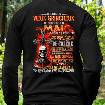 Je Suis Un Vieux Grincheux Né en Mai – T-Shirt Homme Fort Caractère - male fr05 / CCDI05 (SKU26T-01141-05)