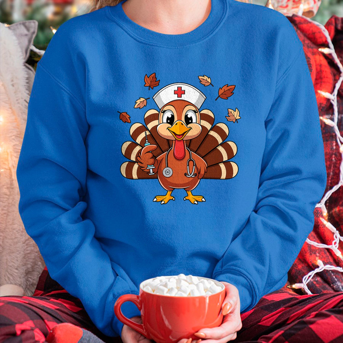 Funny Nurse Shirt, Nurse Unisex T-Shirt/Hoodie/Sweatshirt HLT00 - Thanksgiving Nurse Turkey RN ICU ER NICU Nurse Crew Women T-Shirt