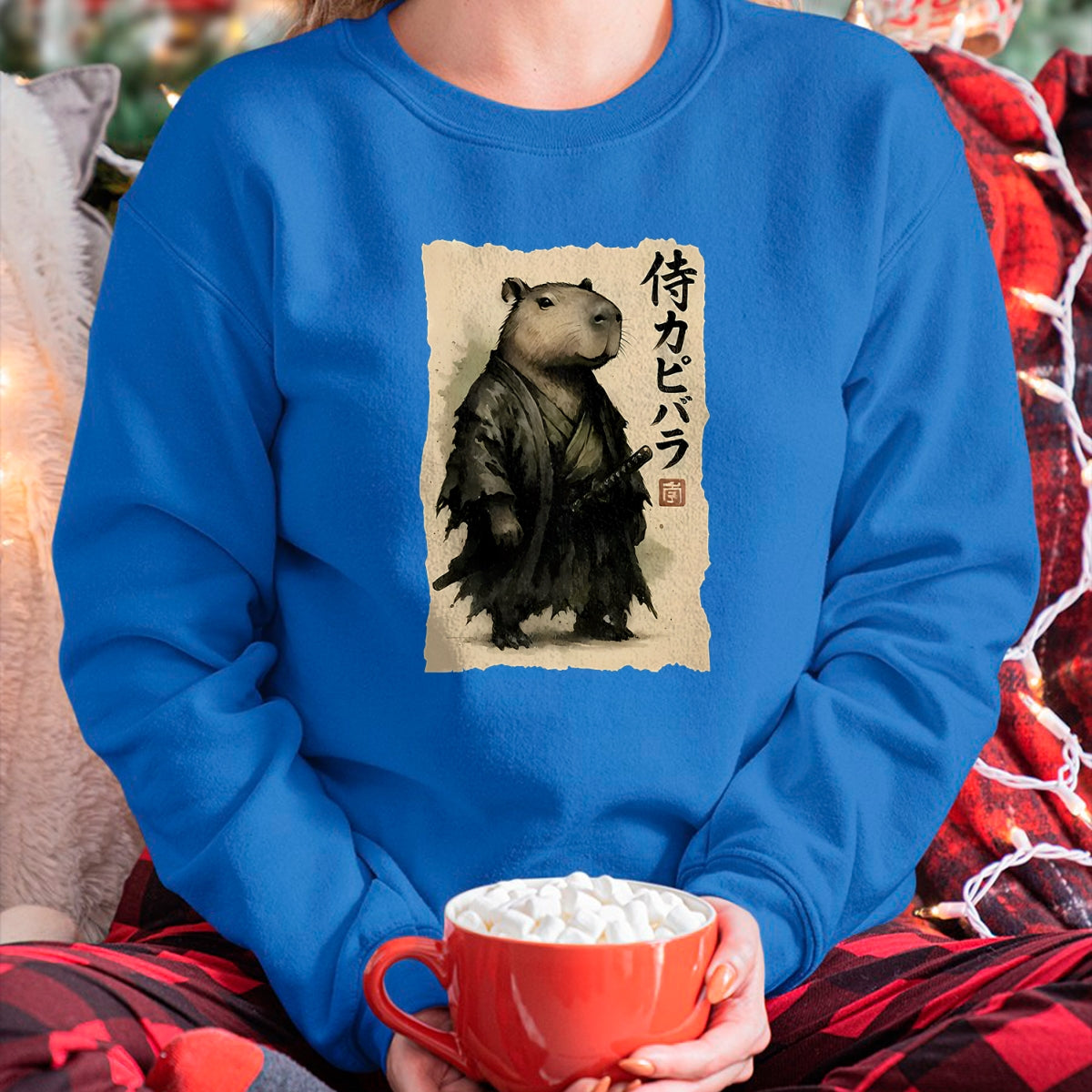 Cute Capybara Shirt, Funny Capybara Unisex T-Shirt/Hoodie/Sweatshirt HLT00 - Capybara Samurai Japanese Warrior Graphic Anime Ukiyo-e Art T-Shirt