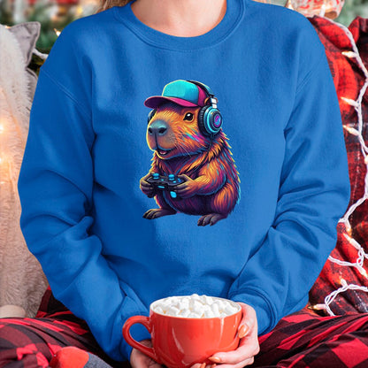 Cute Capybara Shirt, Funny Capybara Unisex T-Shirt/Hoodie/Sweatshirt HLT00 - Funny Capybara Gamer Gaming Video Games Capybara T-Shirt