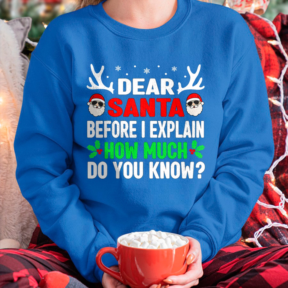 Christmas Shirts for Family, Funny christmas shirts, Christmas Unisex T-Shirt/Hoodie/Sweatshirt HLT00 - Funny Christmas Kids Adults Dear Santa I Can Explain T-Shirt