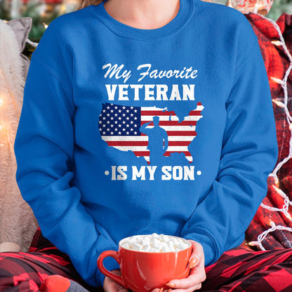 Proud Veteran Shirt, Funny Veteran UnisexT-Shirt/Hoodie/Sweatshirt HLT00 - Father Veterans Day My Favorite Veteran is My Son T-Shirt