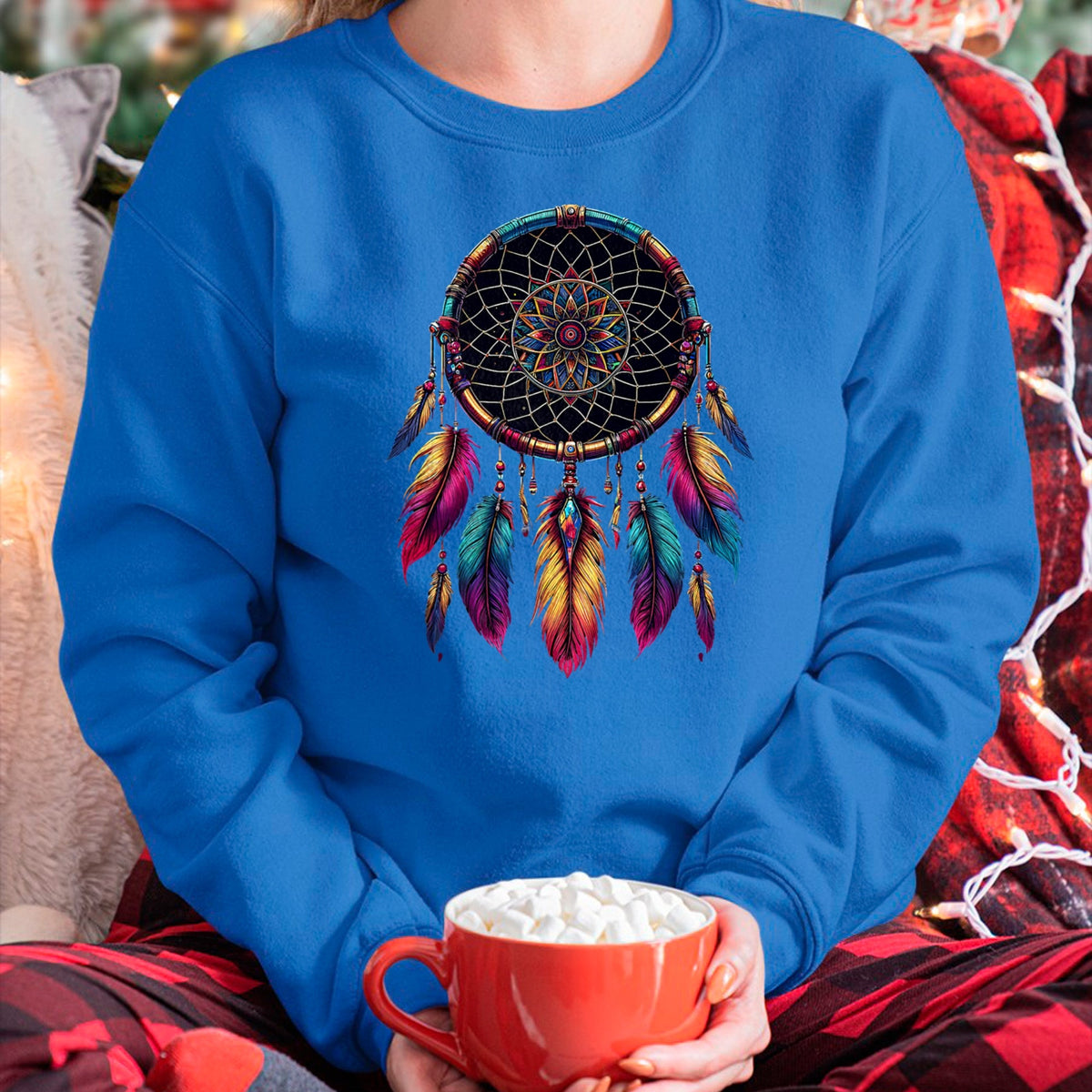 Native American T-Shirts, Vintage Native American Unisex T-Shirt/Hoodie/Sweatshirt HLT00 - Colorful Dreamcatcher Feather Native American Indian Art