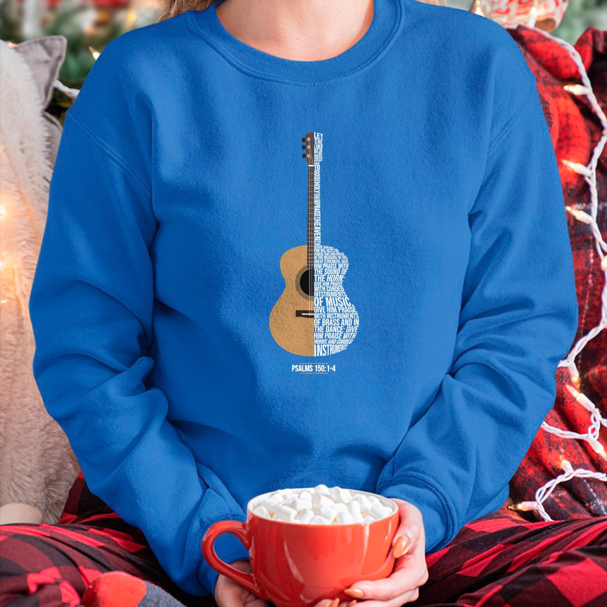 Guitar Lover Shirt, Funny Guitar UnisexT-Shirt/Hoodie/Sweatshirt HLT00 - Praise Him with The Strings Psalm 150 Acoustic Guitar Player T-Shirt