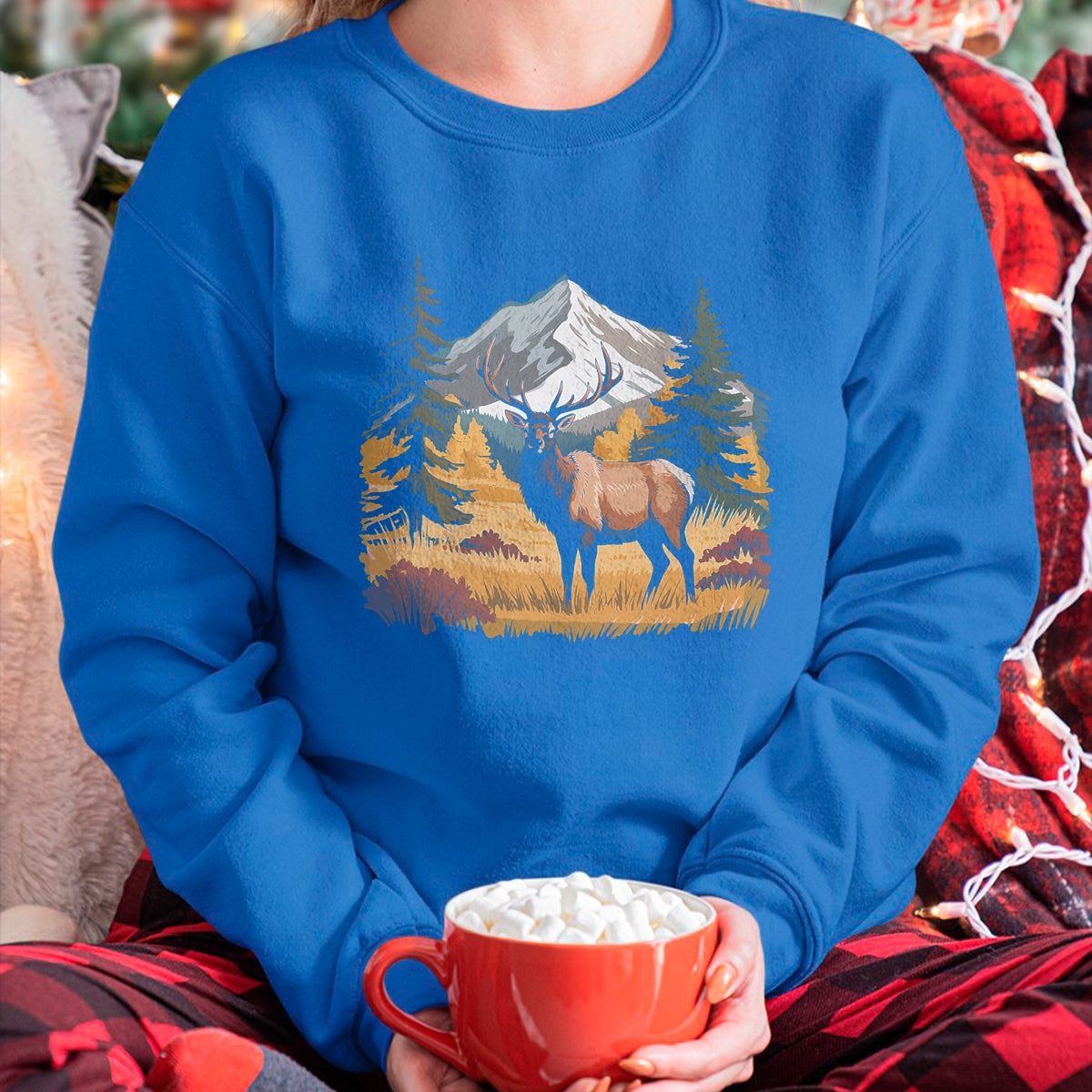 Funny Hunting Shirt, Gift For Hunting Lover Unisex T-Shirt/Hoodie/Sweatshirt HLT00 - Mountain Elk Wildlife Scene – Nature Outdoor Hunting T-Shirt