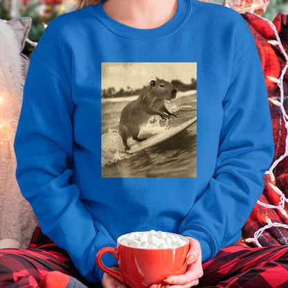 Cute Capybara Shirt, Funny Capybara Unisex T-Shirt/Hoodie/Sweatshirt HLT00 - Funny Graphic Capybara Long Sleeve T-Shirt (8)