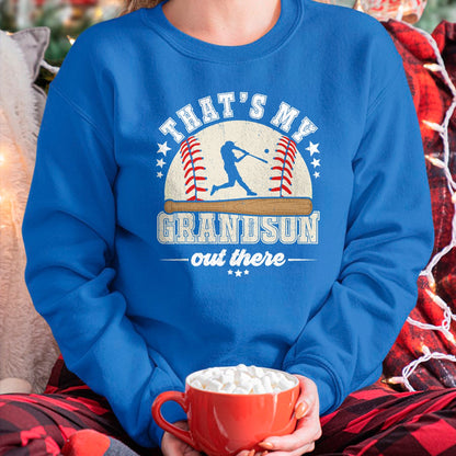 Best Grandpa Shirt, Proud Grandpa Unisex T-Shirt/Hoodie/Sweatshirt HLT00 - That's My Grandson Out There Baseball Grandma Grandpa T-Shirt