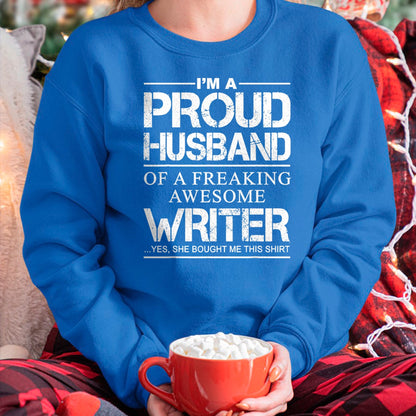Best Wife Shirt, Wife and Husband Unisex T-Shirt/Hoodie/Sweatshirt HLT00 - Mens Proud Husband Of Awesome Writer Tee Gift - Author's Husband T-Shirt