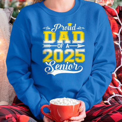 Gift for Dad Shirt, Funny Dad Unisex T-Shirt/Hoodie/Sweatshirt HLT00 – Proud Dad of a 2025 Senior Graduate, Funny Graduation T-Shirt