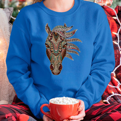 Native American T-Shirts, Vintage Native American Unisex T-Shirt/Hoodie/Sweatshirt HLT00 - Horse Tribal Abstract Art Native American Geometric Horse