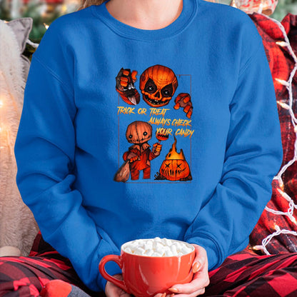 Best Thanksgiving Family Shirt , Funny Thanksgiving UnisexT-Shirt/Hoodie/Sweatshirt HLT00 - Vintage Trick Or Treat Always Check Your Candy, Pumpkin T-Shirt