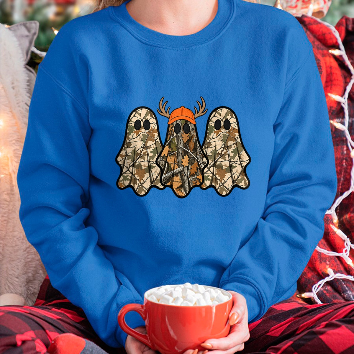 Funny Hunting Shirt, Gift For Hunting Lover Unisex T-Shirt/Hoodie/Sweatshirt HLT00 - Camo Boo Ghost Deer Hunting Season Halloween Men Women Boys T-Shirt
