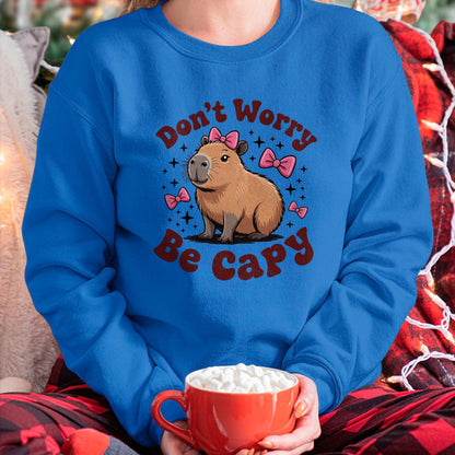 Cute Capybara Shirt, Funny Capybara Unisex T-Shirt/Hoodie/Sweatshirt HLT00 - Toddler Girl Capybara Birthday Gift Cute Don’t Worry Be Capy T-Shirt