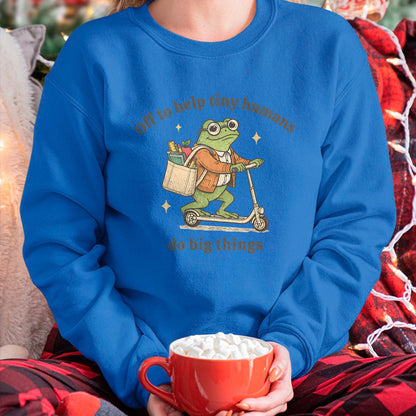 Best Teacher Shirt, Funny Teacher UnisexT-Shirt/Hoodie/Sweatshirt HLT00 - Retro Frog Elementary Teacher Help Tiny Humans Do Big Things T-Shirt