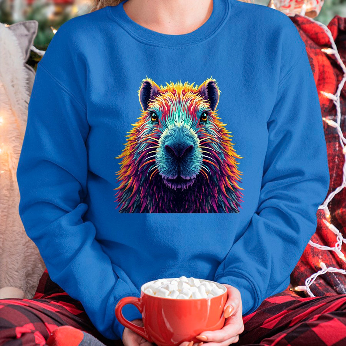 Cute Capybara Shirt, Funny Capybara Unisex T-Shirt/Hoodie/Sweatshirt HLT00 - Funny Colorful Capybara Long Sleeve T-Shirt