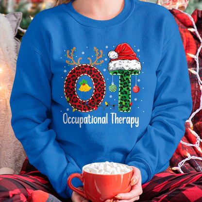 Christmas Shirts for Family, Funny christmas shirts, Christmas Unisex T-Shirt/Hoodie/Sweatshirt HLT00 - Occupational Therapy Christmas santa hat OT Therapist T-Shirt