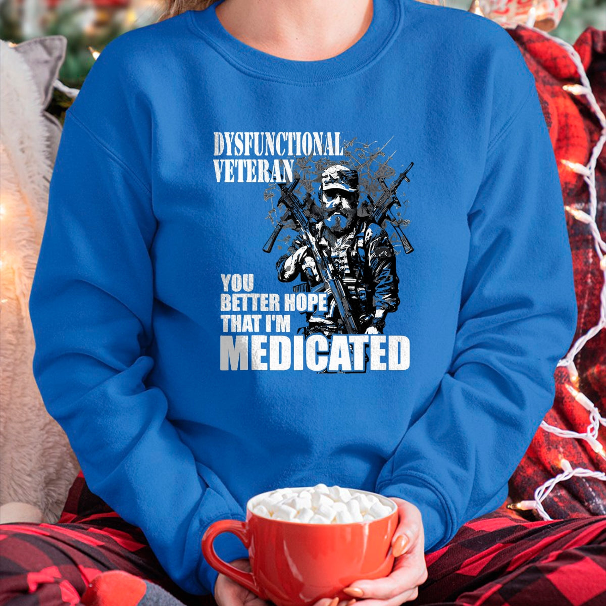 Proud Veteran Shirt, Funny Veteran UnisexT-Shirt/Hoodie/Sweatshirt HLT00 - Dysfunctional Veteran You Better Hope im Medicated T-Shirt, Men, Black, 3X-Large