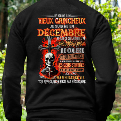 Je Suis Un Vieux Grincheux Né en Décembre – T-Shirt Homme Fort Caractère - male fr12 / CCDI12 (SKU26T-01141-12)