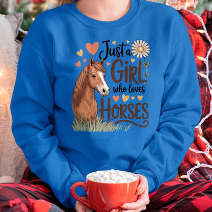 Best Horse Lover Shirt , Funny Horse UnisexT-Shirt/Hoodie/Sweatshirt HLT00 - Horse Riding for Girls Women - Just a Girl Who Loves Horses T-Shirt