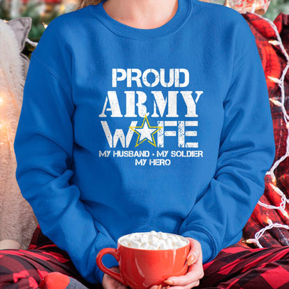 Best Wife Shirt, Wife and Husband Unisex T-Shirt/Hoodie/Sweatshirt HLT00 - Gift for wife T shirt, lucky wife   Proud Army Wife T Shirt for Military Wife My Soldier My Hero T-S