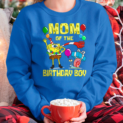 Gift for Mom Shirt, Funny Mom Unisex T-Shirt/Hoodie/Sweatshirt HLT00 - Mademark x SpongeBob SquarePants - SpongeBob Mommy of the Birthday Boy Theme Party T-Shirt