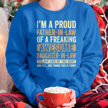 Gift for Dad Shirt, Funny Dad Unisex T-Shirt/Hoodie/Sweatshirt HLT00 – I_m A Proud Father In Law Shirt Daughter In Law Fathers Day T-Shirt