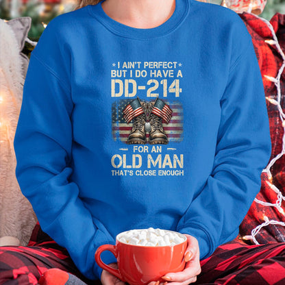 Proud Veteran Shirt, Funny Veteran UnisexT-Shirt/Hoodie/Sweatshirt HLT00 - I Ain_t Perfect But I Have A DD-214 for an Old Man Veteran T-Shirt, Men, Black, 3X-Large