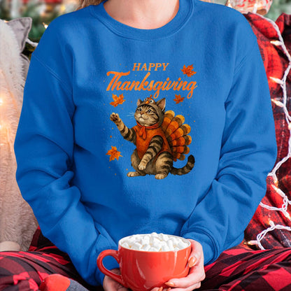 Best Thanksgiving Family Shirt , Funny Thanksgiving UnisexT-Shirt/Hoodie/Sweatshirt HLT00 - Cute Cat Turkey Happy Thanksgiving Fall Meow Cat Lover T-Shirt, Men, Black, 3X-Large