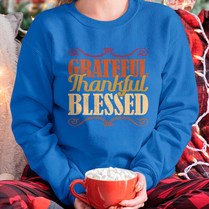 Best Thanksgiving Family Shirt , Funny Thanksgiving UnisexT-Shirt/Hoodie/Sweatshirt HLT00 - Grateful Thankful Blessed Thanksgiving T-Shirt